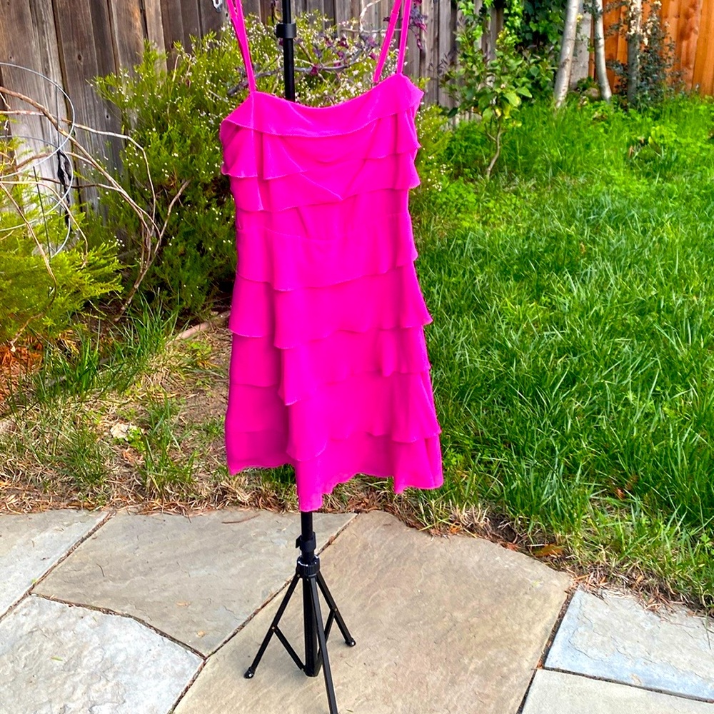 NWT BCBG Max Azria Pink Silk Layered Dress Size 4